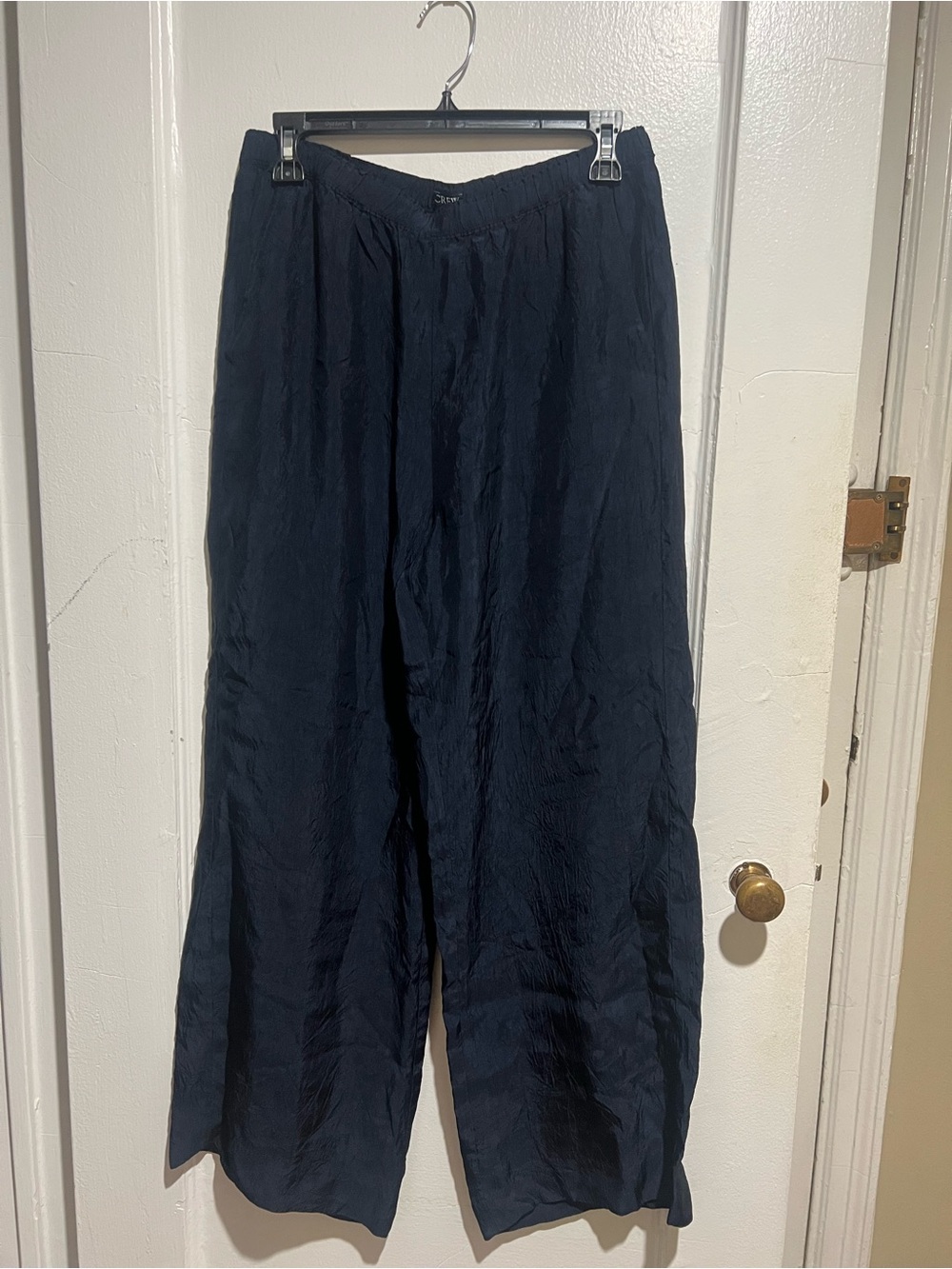 J. Crew Navy Wide-Leg Silky Joggers